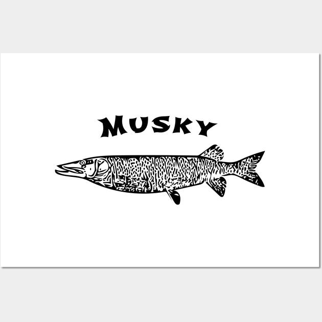 Musky Sports Fishing Design Wall Art by Davey's Designs